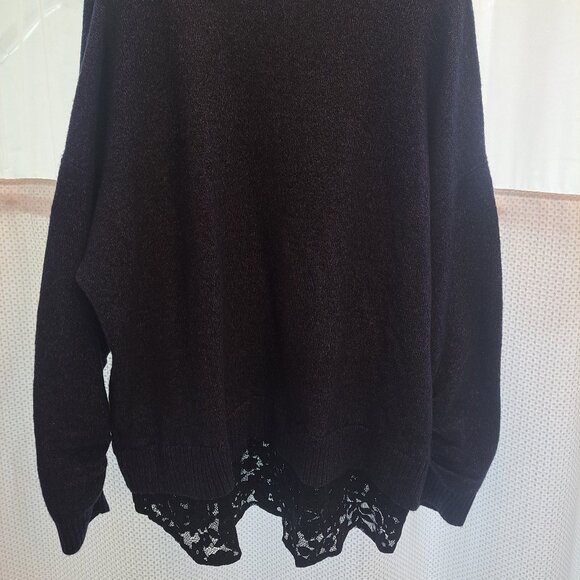 NWOT Torrid Vegan Cashmere Pullover 2-Fer Sweater Blue Size 3 - Picture 3 of 11